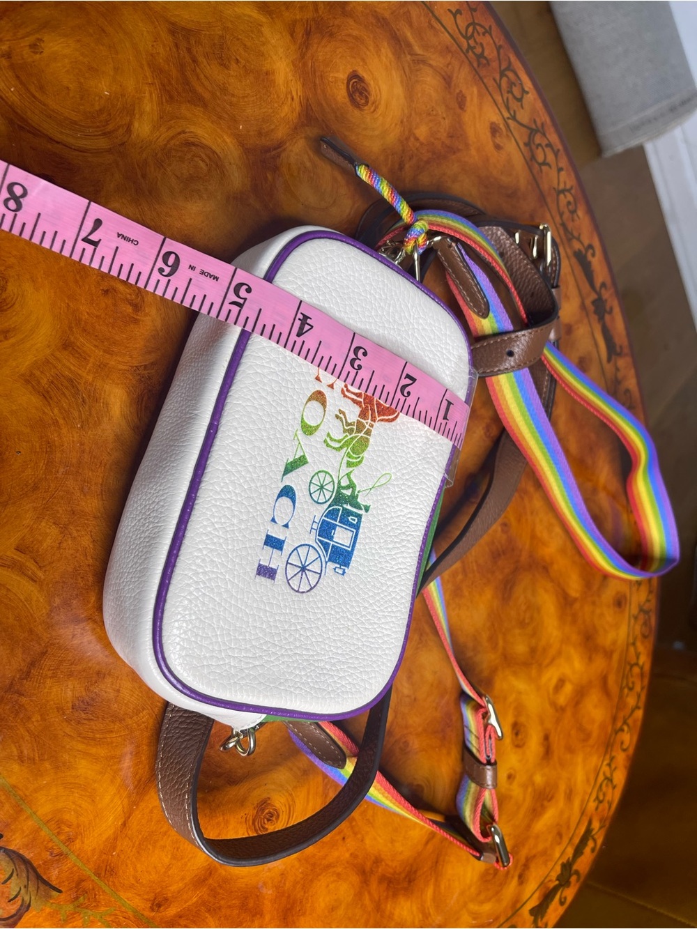 Coach Colorblock Crossbody with Blue Zipper and Rainbow Logo - Picture 12 of 12
